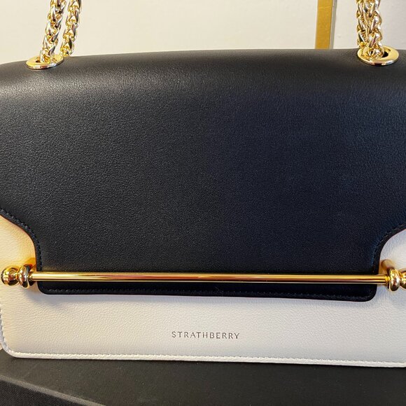 Strathberry East/West bag in bi color Black/Diamond with Fire Edge - Picture 5 of 12